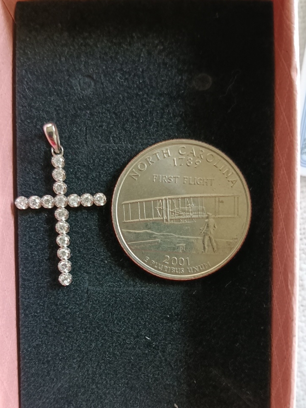 .31ct Diamond In 18k White Gold Cross Pendant
